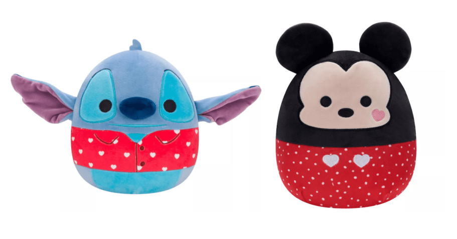 Stitch and Mickey Mouse Valentine's Day Squishmallows from target