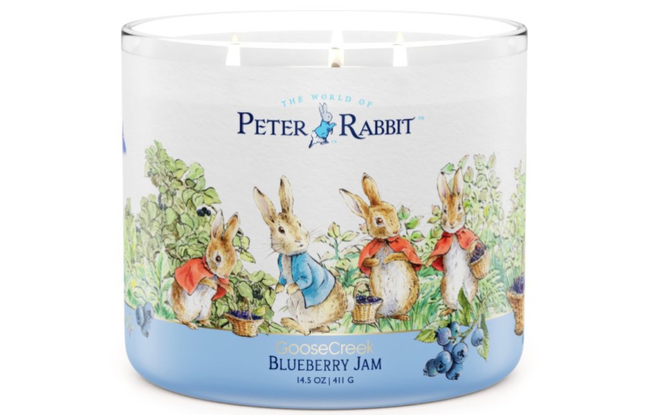 stock image of Goose Creek Peter Rabbit Blueberry Jam 3-Wick Candle