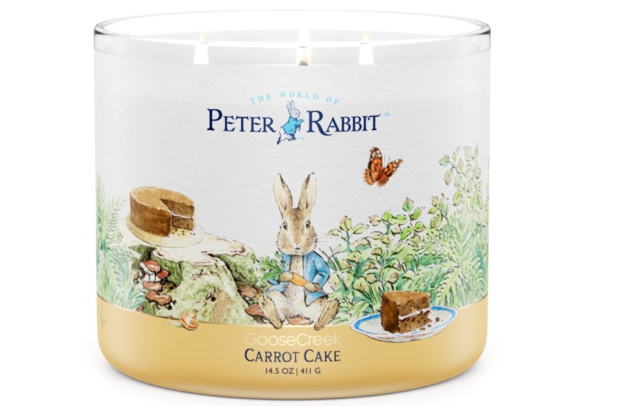 stock image of Goose Creek Peter Rabbit Carrot Cake Jam 3-Wick Candle