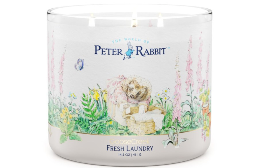 stock image of Goose Creek Peter Rabbit Fresh Laundry Jam 3-Wick Candle
