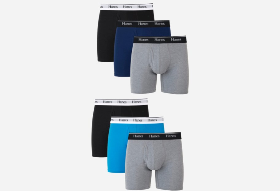 stock image of Hanes Men's Moisture wicking in different colors