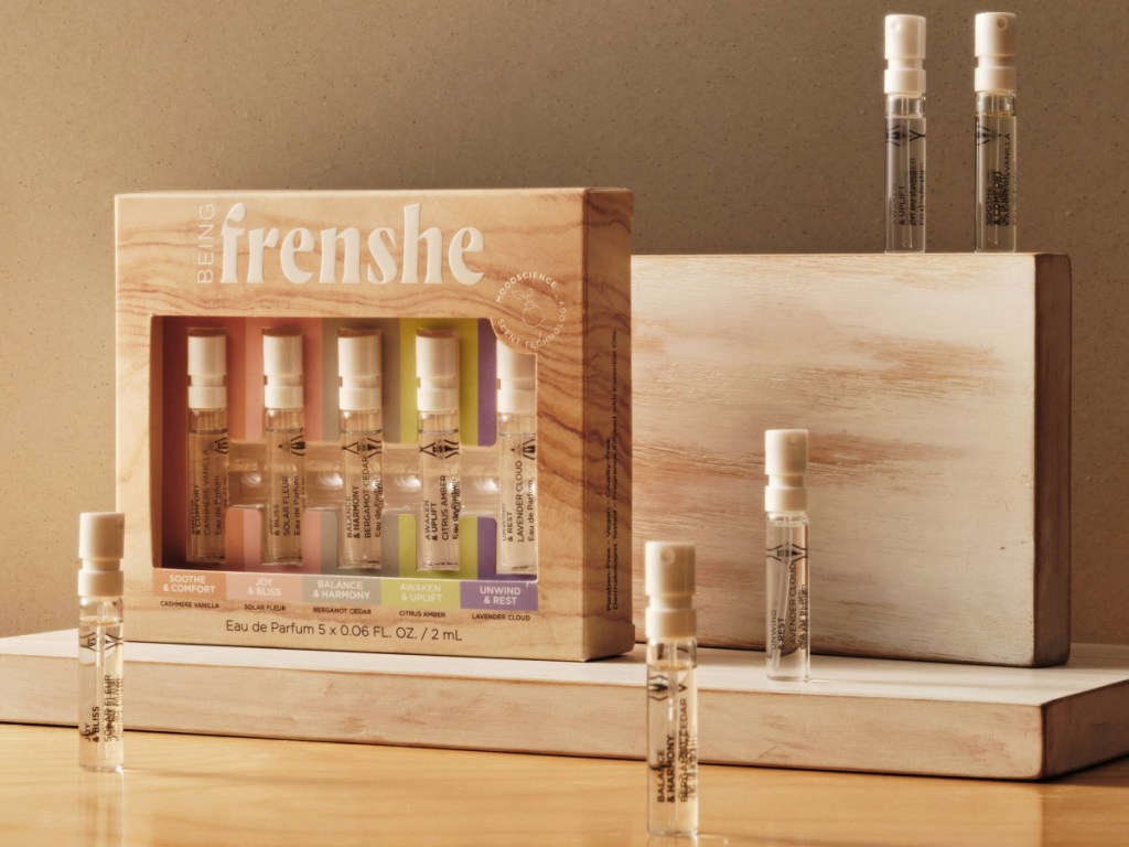 stock image of frenshe sampler set of perfumes