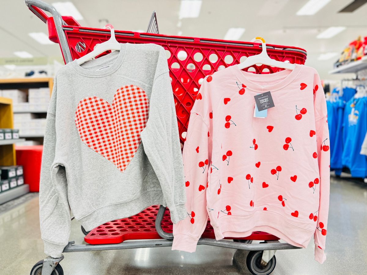 8 NEW Target Valentine’s Day Women’s Sweaters & Sweatshirts