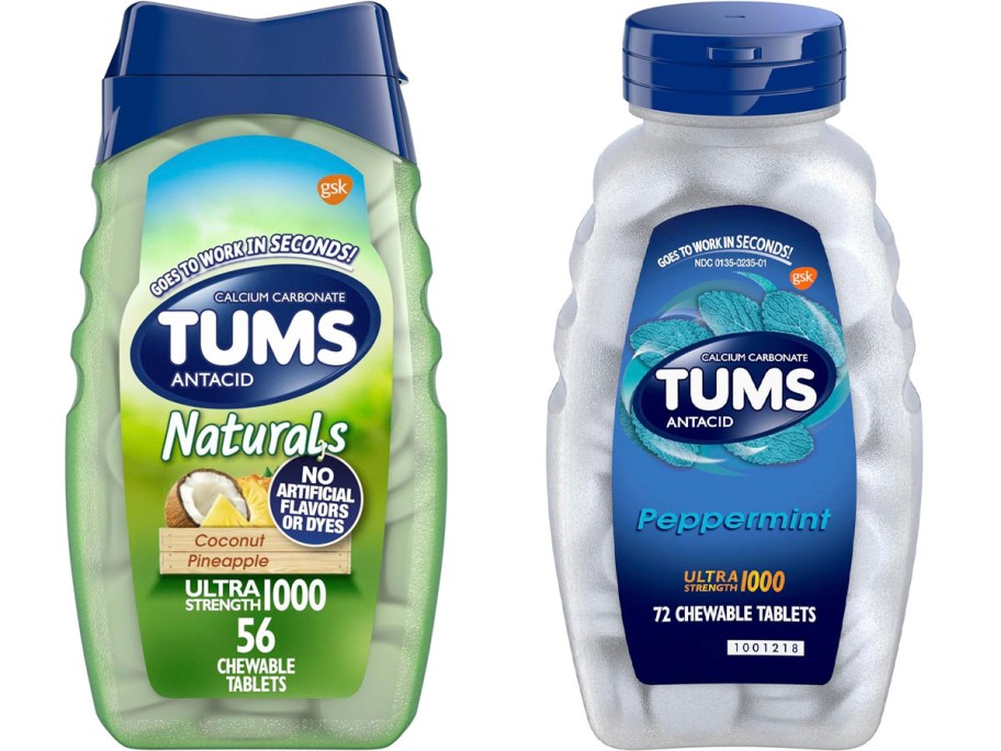two bottles of tums antacids 