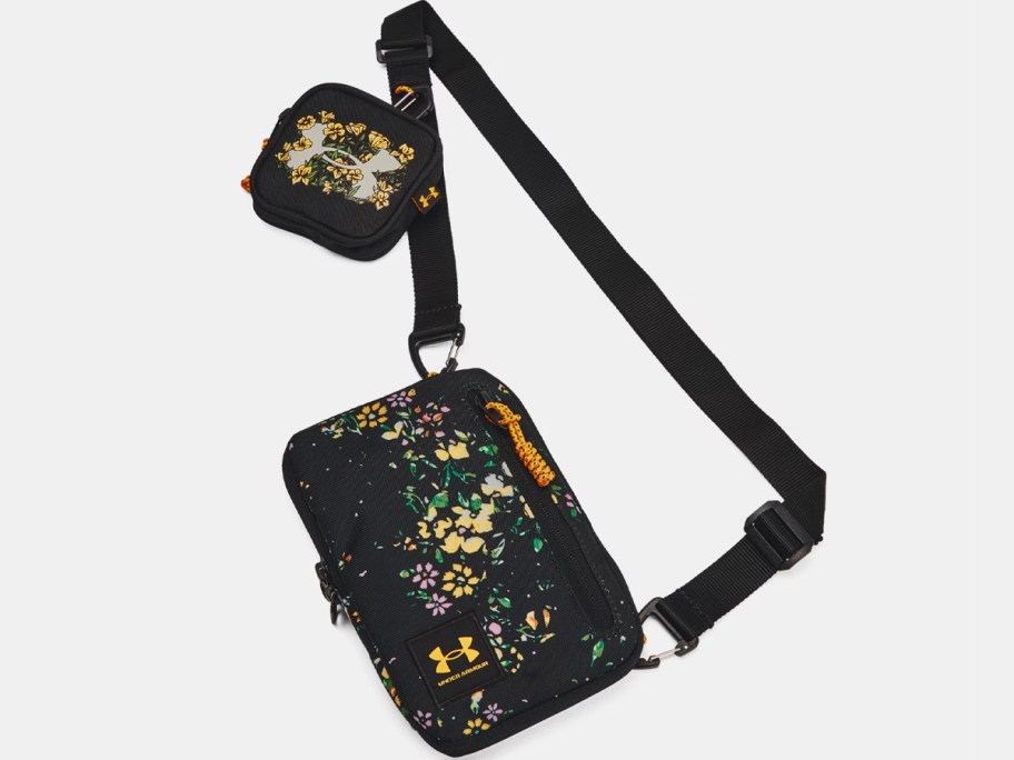 black floral under armour crossbody bag