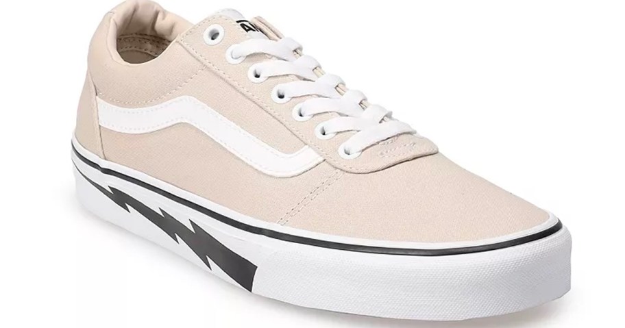 beige vans shoes stock image with lightening on bottom