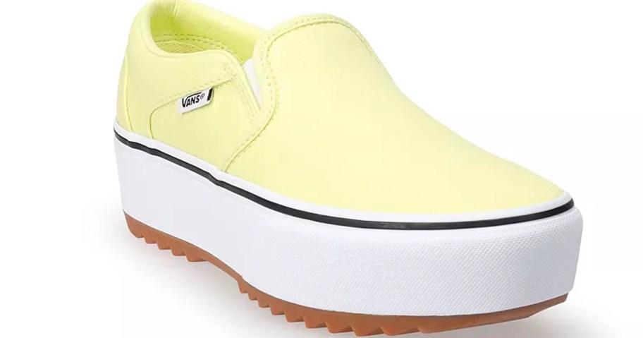 womens yellow platform vans shoes stock image
