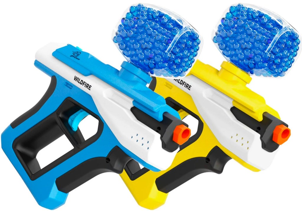 blue and yellow gel blaster guns 