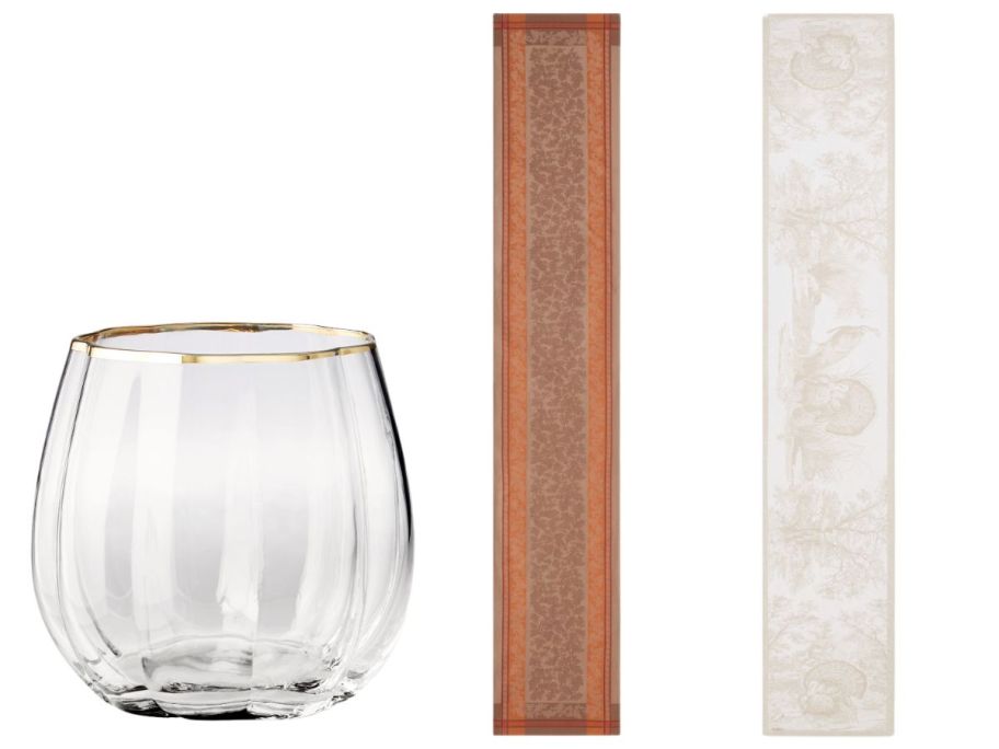 a punch cup and tables runners