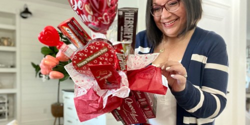Create a Valentines Candy Bouquet Using Dollar Tree Supplies!