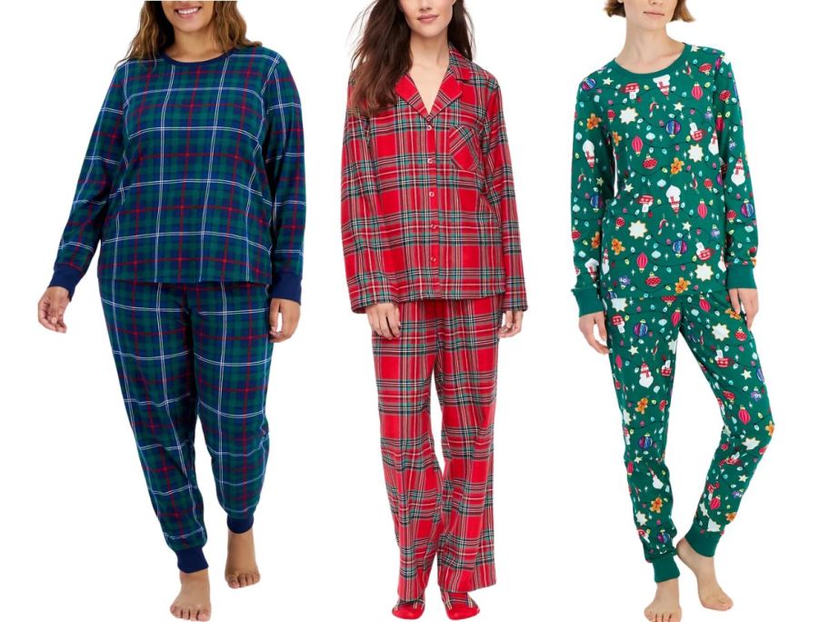 3 women in pajama 2 piece pajama sets