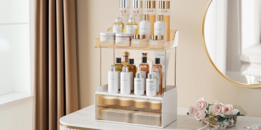 Countertop 2-Tier Organizer Only $16.99 Shipped w/ Amazon Prime (Reg. $30) | Keep Your Bathroom Tidy & Stylish!