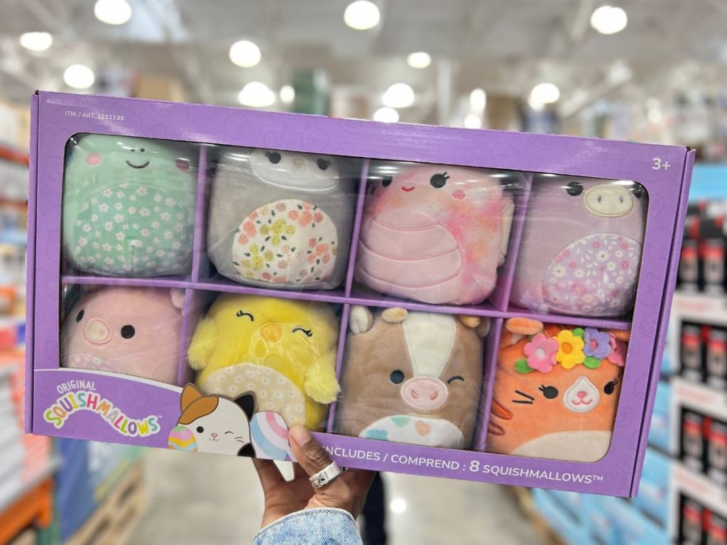 Easter Squishmallows 8-Pack in Box in person's hand