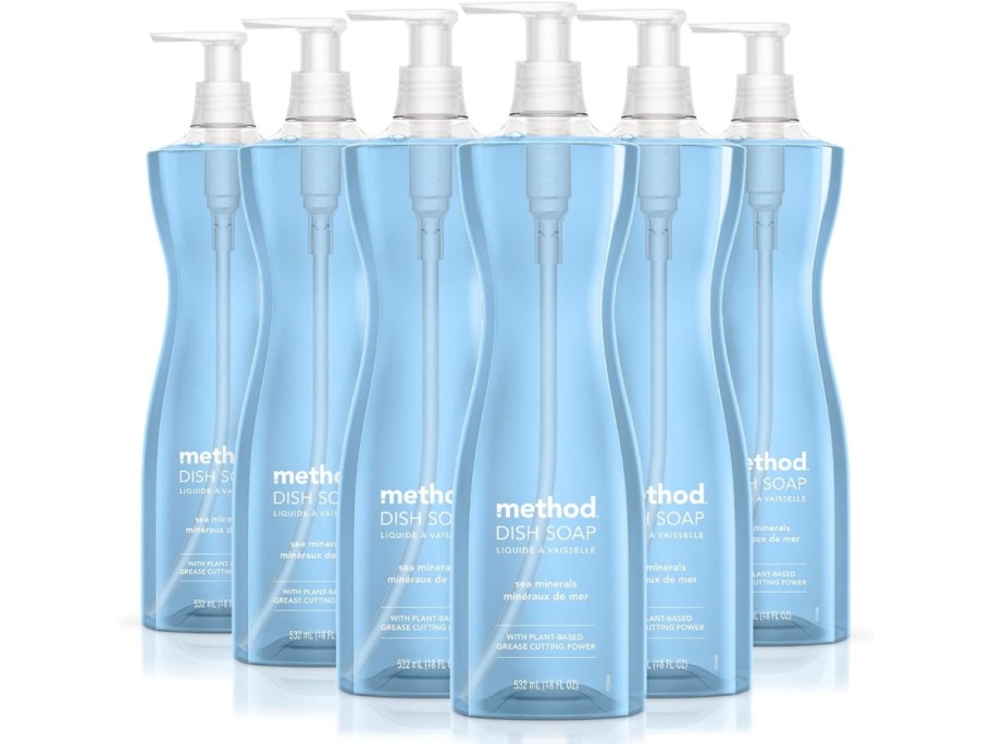 6 bottles of Method Gel Dish Soap Liquid, Sea Minerals 