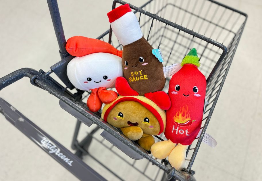Plush Pairs in Walgreens cart - Taco & Hot Sauce and Sushi & Soy Sauce