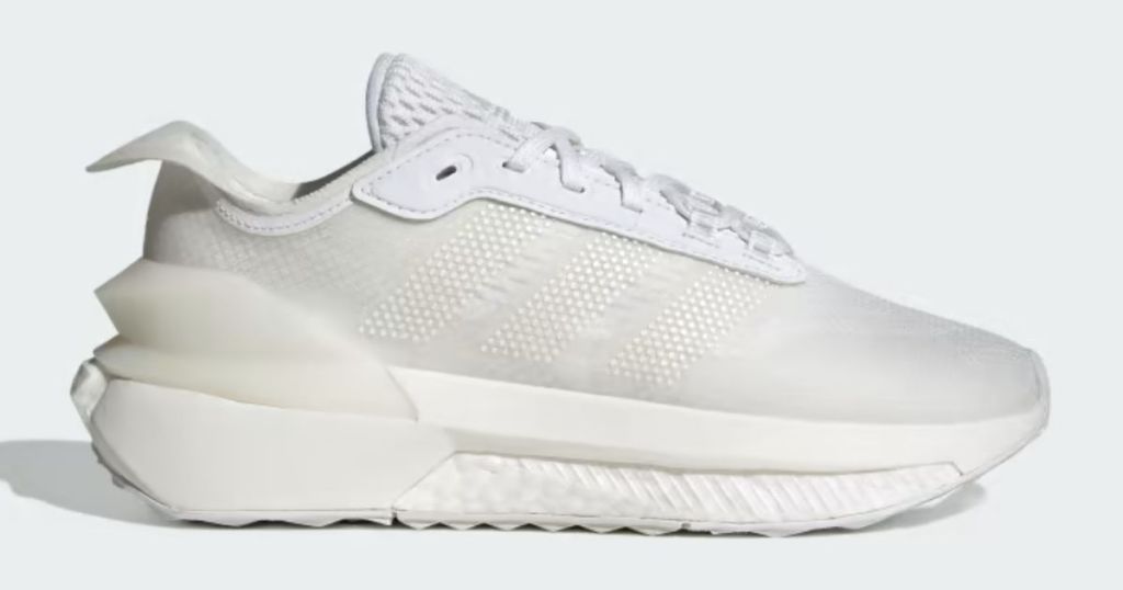 white kid's adidas tennis shoe