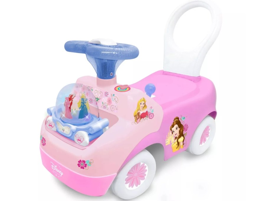 pink, white and purple Disney Princess kids ride on toy