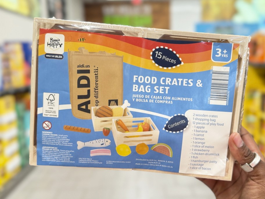 ALDI Food Crates & Bag Play Shopping Set