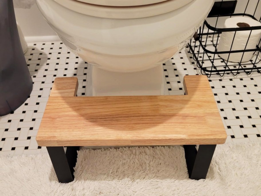 Wood Toilet Stool Only $14.99 on Amazon (Modern Squatty Potty Alternative!)