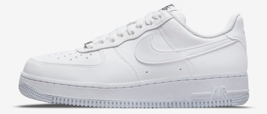 Air Force 1 sneaker in white with gray background