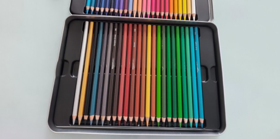 Amazon Basics Premium Colored Pencils 48-Pack w/ Storage Tin Just $9.65!