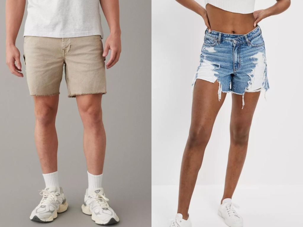 Stock images of 2 pairs of American eagle shorts