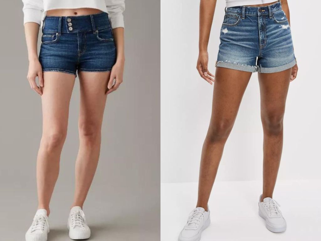 Stock images of 2 pairs of american eagle shorts