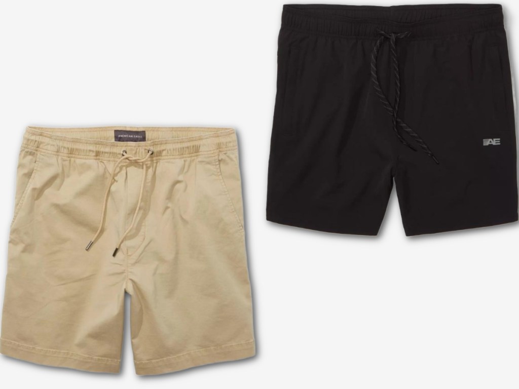 stock images of 2 pairs of American eagle men's shorts