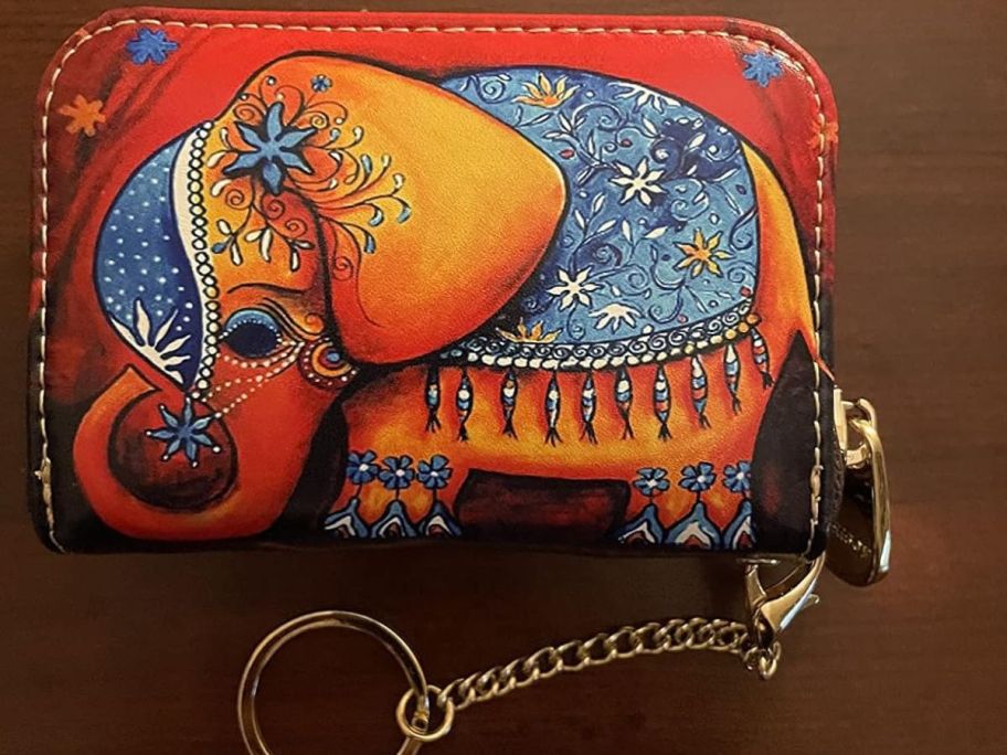 colorful elephant keychain wallet