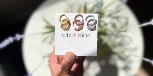 Cate & Chloe 18K White Gold Plated Hoop Earrings Only $17.80 Shipped