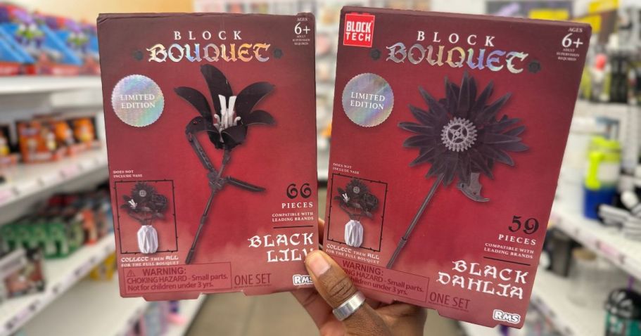 Five Below Halloween Block Bouquet Flower Sets Just $5 | No Watering or Weeding Required!