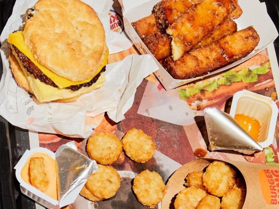 A Tray of Breakfast Foods from Burger King
