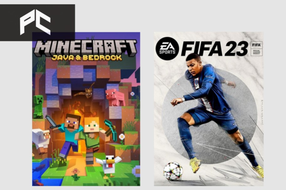 minecraft and fifa game covers