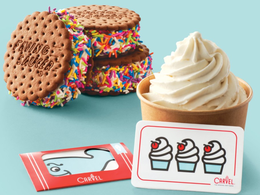 ice cream novelties with Carvel gift cards