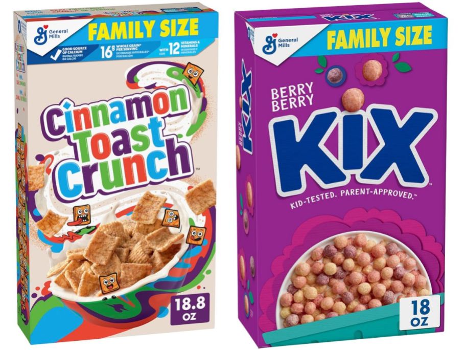 Cinnamon Toast Crunch and Berry Kix Cereal
