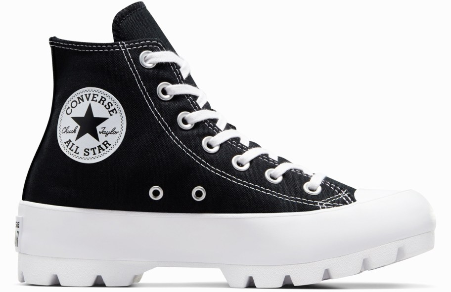 black and white high top platform converse sneaker