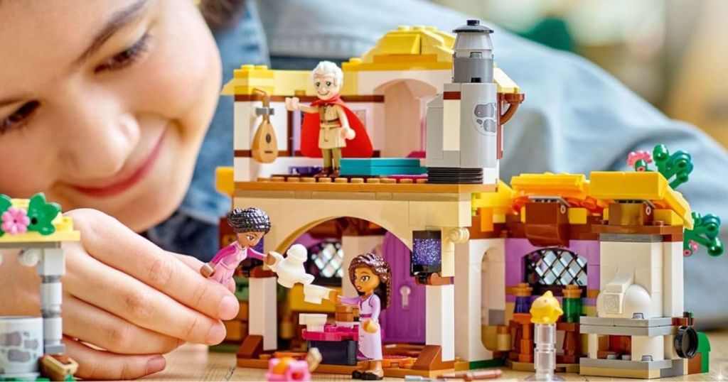 Disney Wish LEGO set with little girl playing with the minifigures
