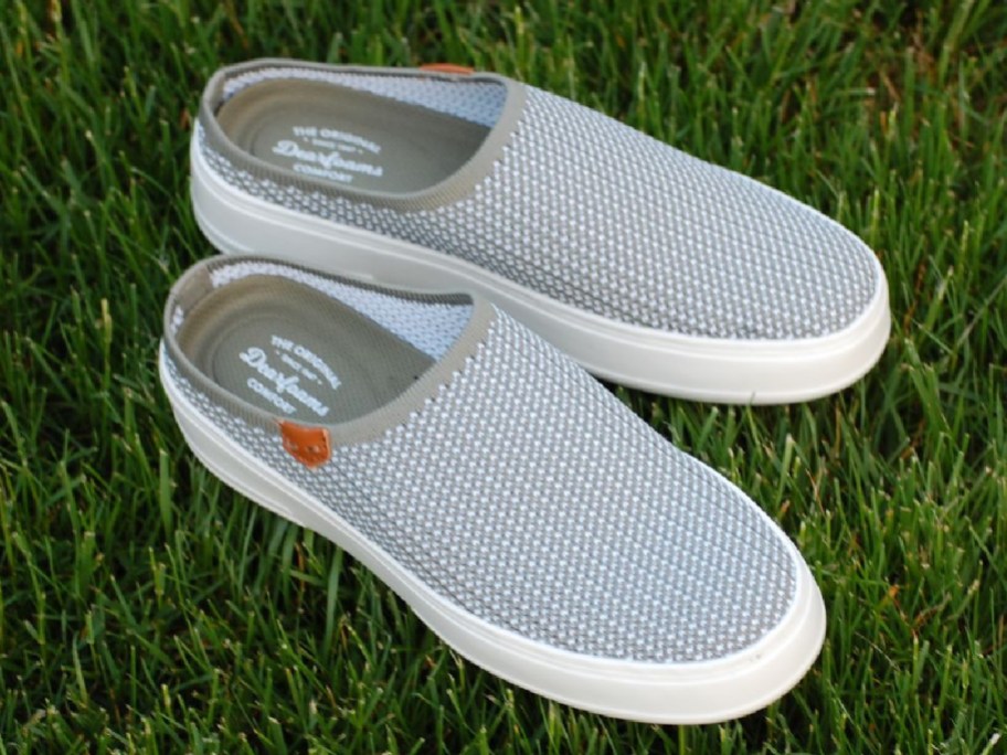 Dreamfoam slip on shoes displayed on the grass