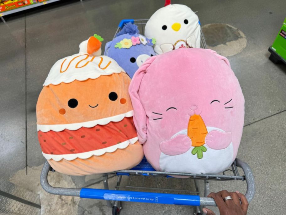 Easter Squishmallow in a cart at Walmart