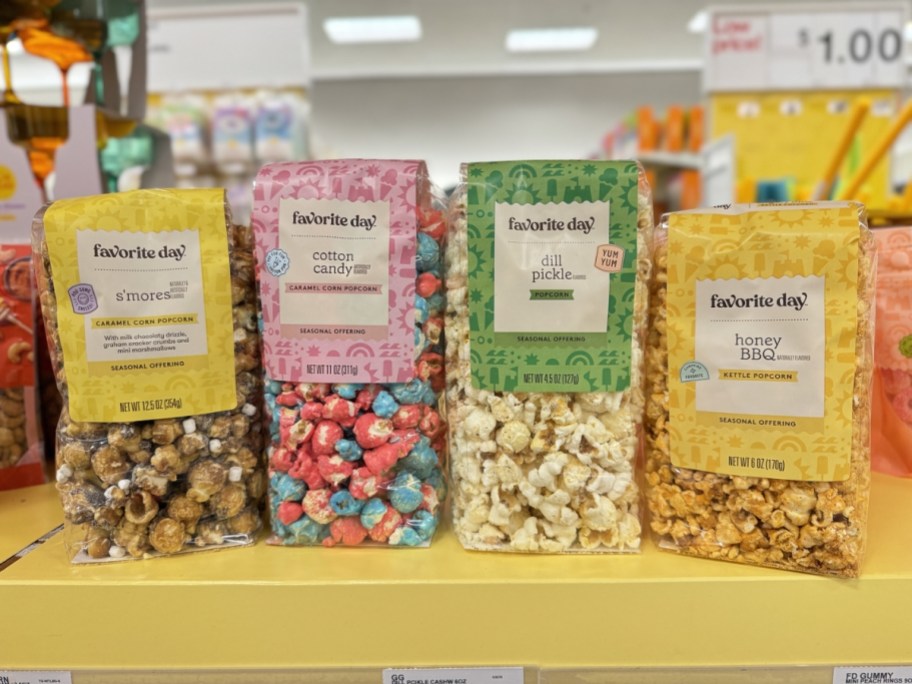 packages of favorite day summer popcorns in store