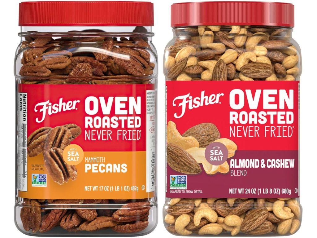 2 large jars of Fisher Oven Roasted Nuts