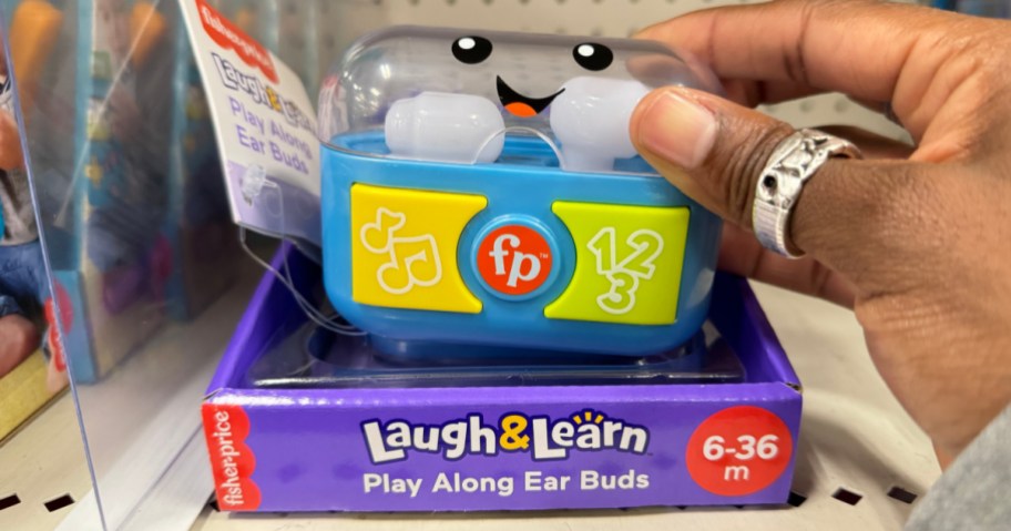 Fisher Price Ear Buds on shelf inside target store