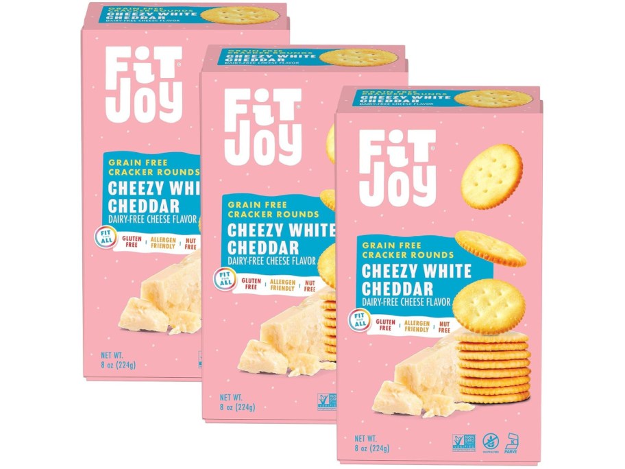FitJoy Grain Free Crackers 3 Pack - Cheesy White Cheddar