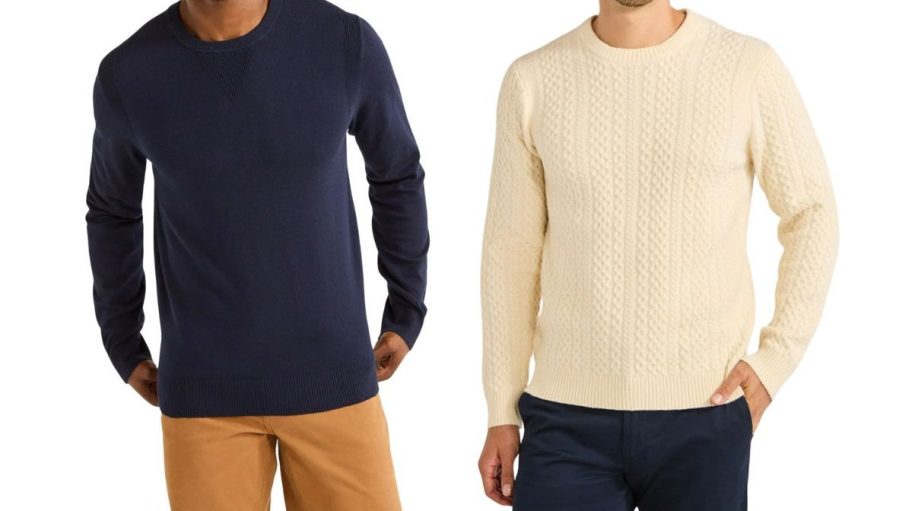 two men wearing sweaters stock image