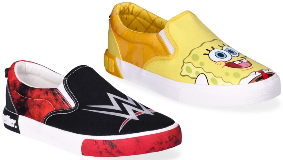 WWE & SpongeBob slip-on sneakers