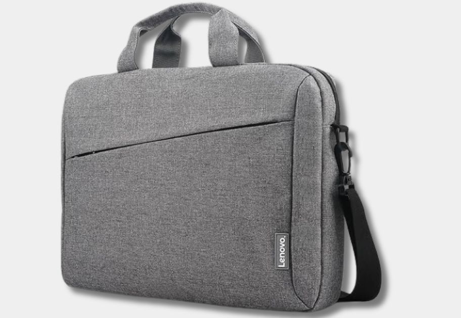 grey Lenovo Laptop Shoulder Bag standing up