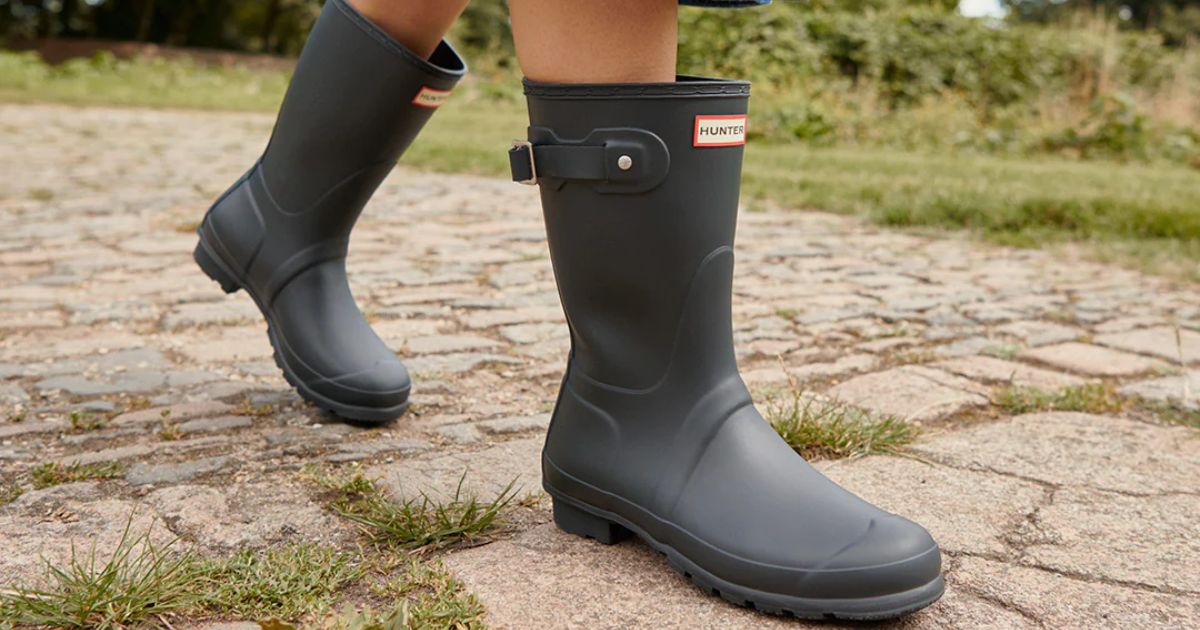 Hunter original short outlet rain boots dark slate