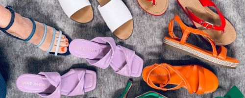 different colors and styles of women's sandals