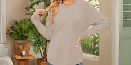 Women’s Oversized Crew Neck Sweater Only $15.74 on Amazon (Reg. $35)
