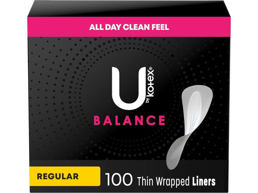 box of U by Kotex Balance Barely There Panty Liners